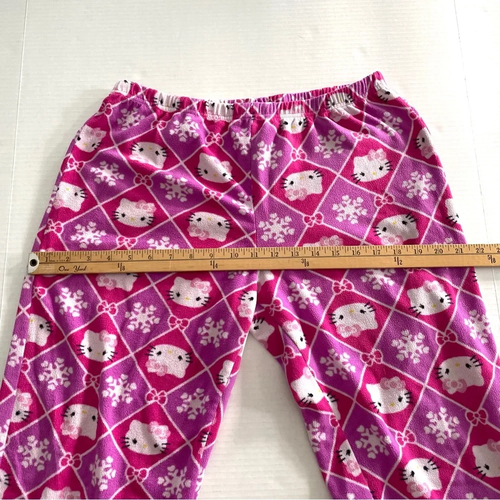 Hello Kitty winter pink white snowflake pajama‎ pants fleece